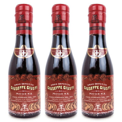 【マラソン限定!最大2000円OFFクーポン配布中!】《送料無料》GIUSTI ジュスティ バルサミコ酢 3金メダル 12年熟成 100ml × 3本