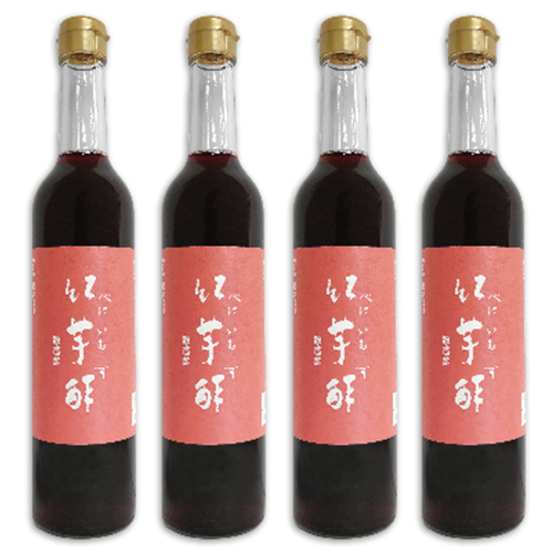 【4/10まで！クーポン配布中】《送料無料》 飯尾醸造 紅芋酢 500ml × 4本 【 飲料 ドリンク 酢 お酢 フルーツビネガー 富士酢 紅いも酢 紅イモ酢 健康酢 国産 紅芋 アントシアニン 健康ドリンク 農薬不使用 まとめ買い おすすめ】
