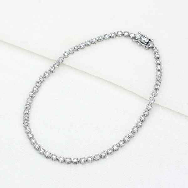 楽天市場】K14ホワイトゴールドダイヤモンドブレスレット : ジュエリー