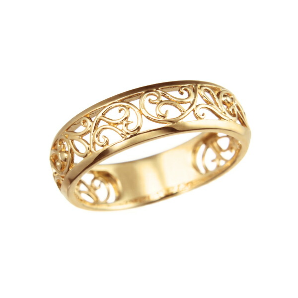 Ｋ18 リング K18 カラーゴールドリング〕K18 リング ピンクゴールド (幅約2.2