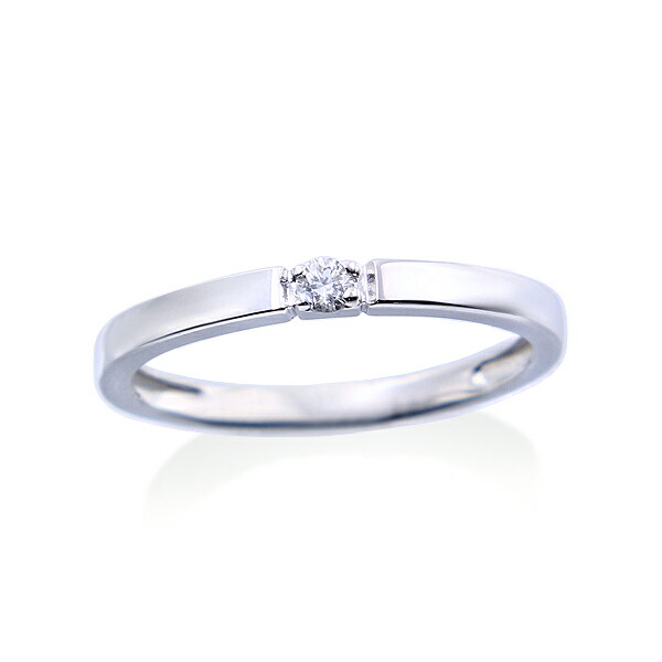 楽天市場】K10ホワイトゴールドダイヤモンドリング（ピンキーリング