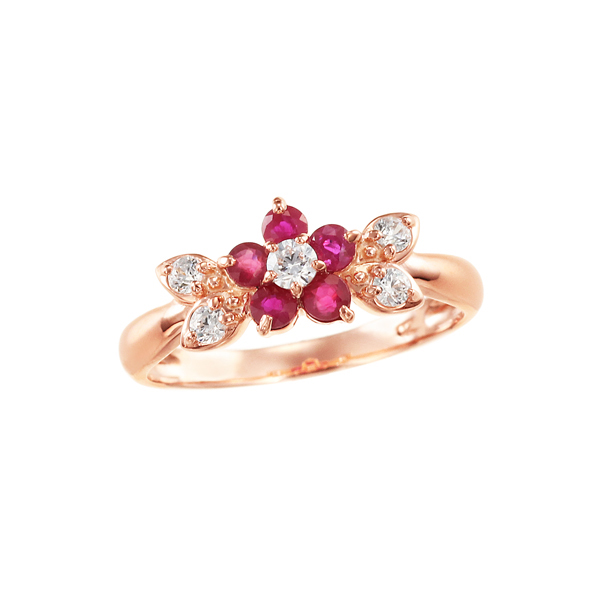 楽天市場】K10ピンクゴールドロードライトガーネットリング