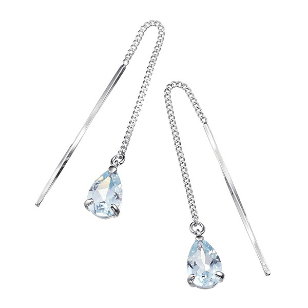 楽天市場】K10ホワイトゴールドアクアマリンピアス : ジュエリーツツミ