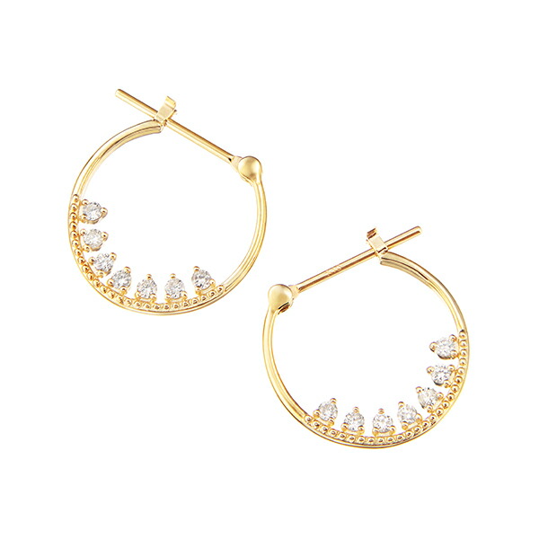 楽天市場】K18イエローゴールドブラックカルセドニーピアス