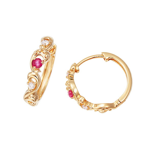 楽天市場】K10イエローゴールドルビーピアス : ジュエリーツツミ