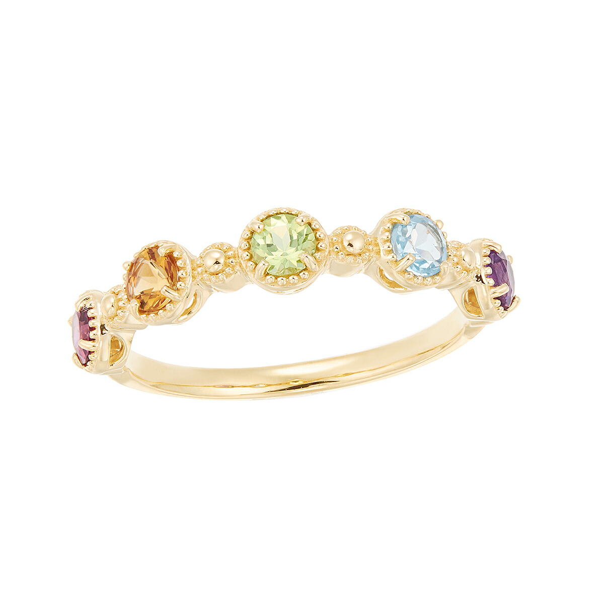 ジュエリーツツミ　K10金　マルチストーンリング　12.5号 ジュエリーツツミ K10イエローゴールドマルチストーンリング