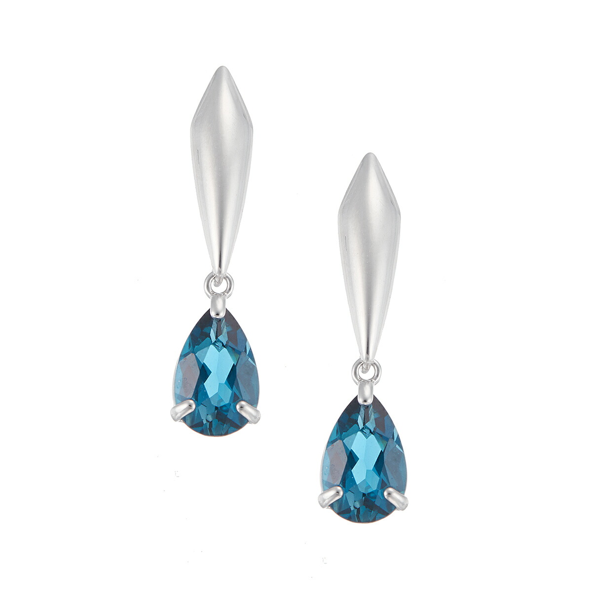 楽天市場】K10ホワイトゴールドロンドンブルートパーズピアス