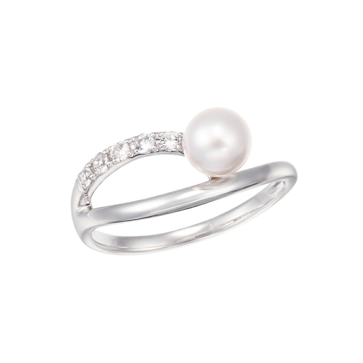 楽天市場】K10ホワイトゴールド淡水パールリング（6mm） : ジュエリー