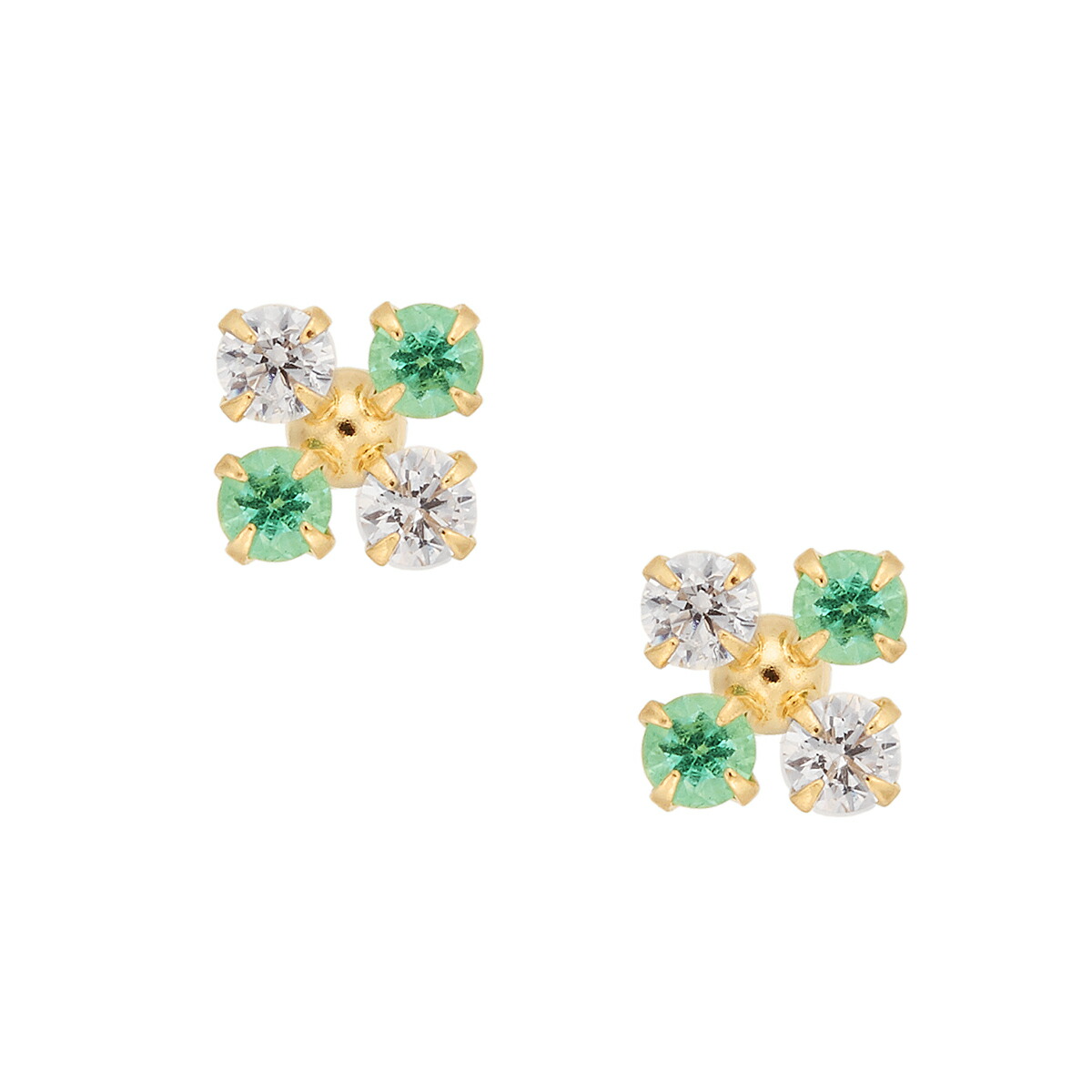 楽天市場】K10ホワイトゴールドエメラルドピアス : ジュエリーツツミ