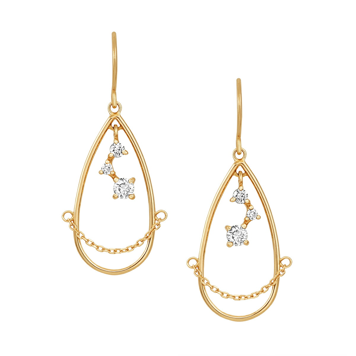 楽天市場】K18イエローゴールドダイヤモンドピアス : ジュエリー