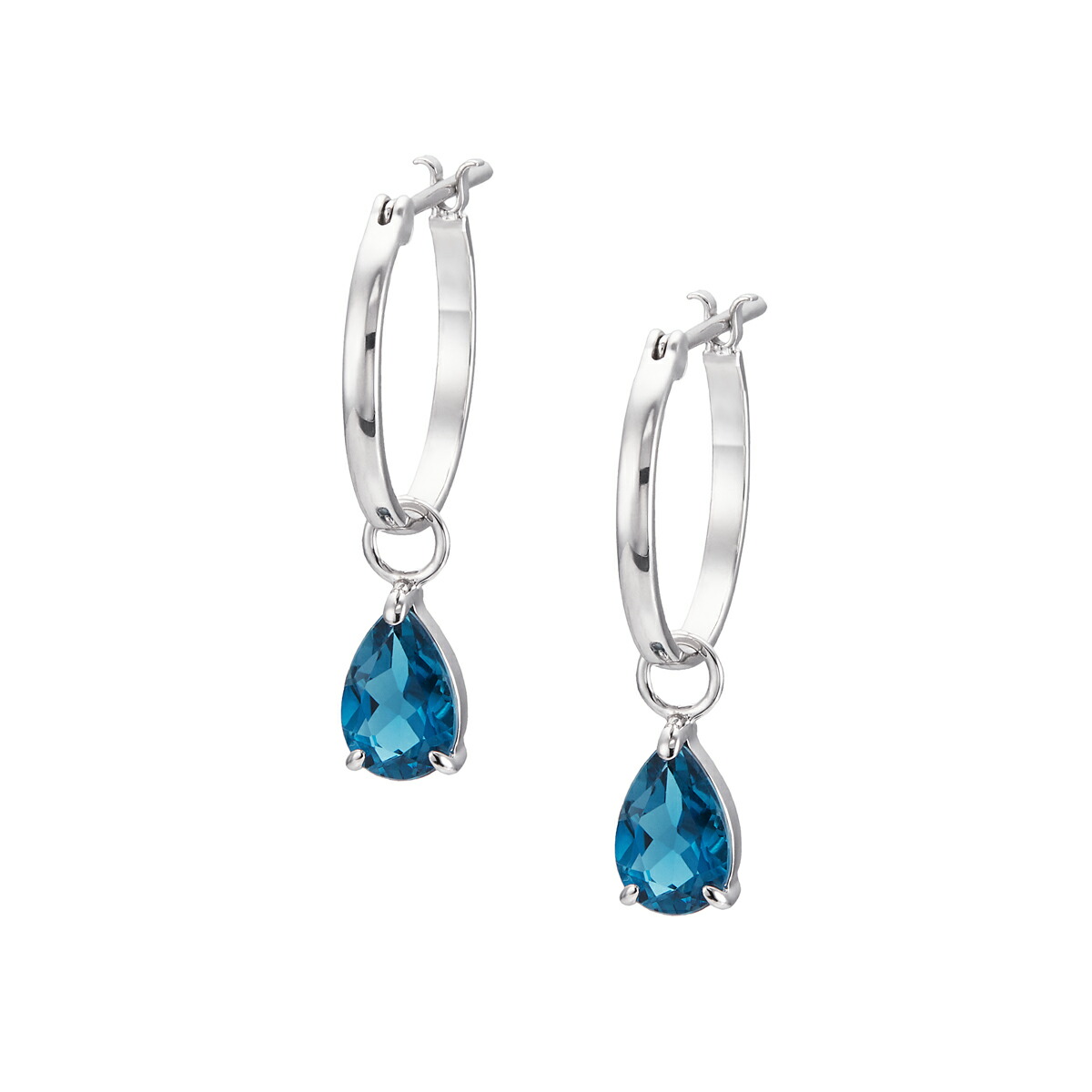 楽天市場】【SALE】 K10ホワイトゴールドロンドンブルートパーズピアス