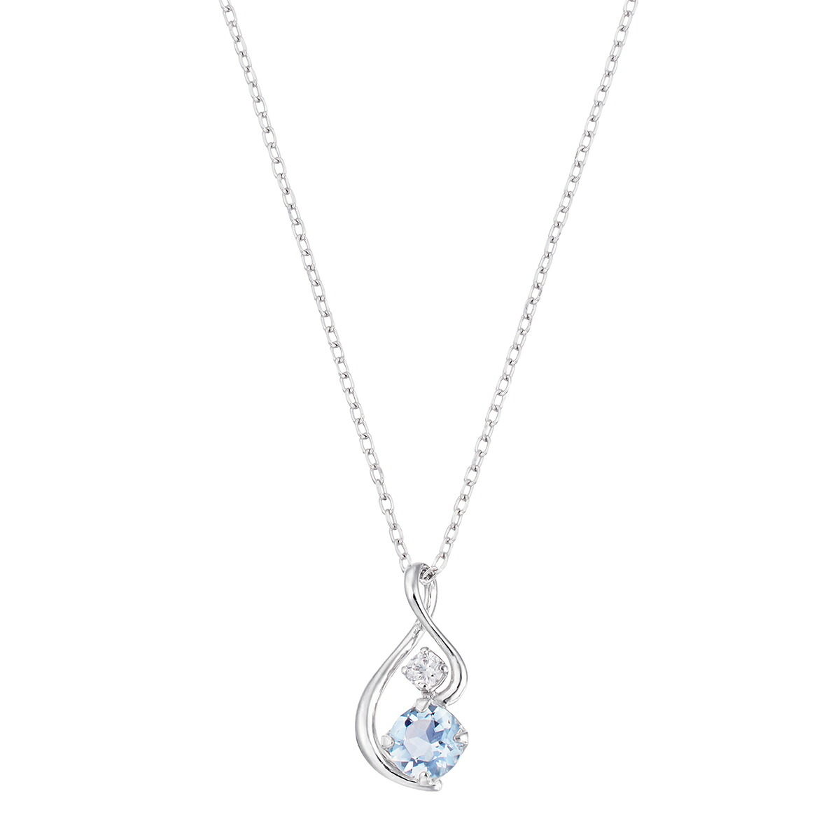楽天市場】K10ホワイトゴールドアクアマリンネックレス : ジュエリーツツミ