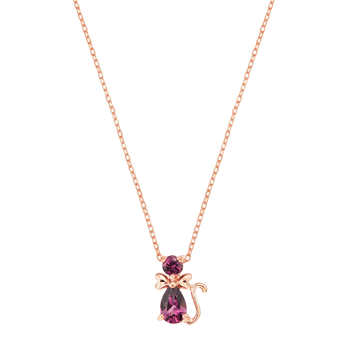 10%ポイントバック ~07/31(金)9:59まで【DEAL】 K10ピンクゴールドロードライトガーネットネックレス|ジュエリーツツミ