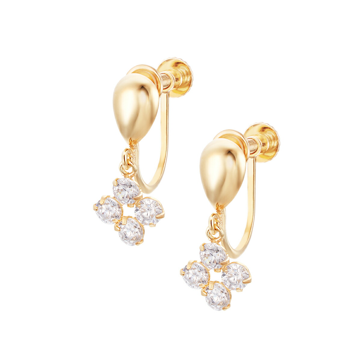 【SALE】 K10イエローゴールドキュービックイヤリング|ジュエリーツツミ