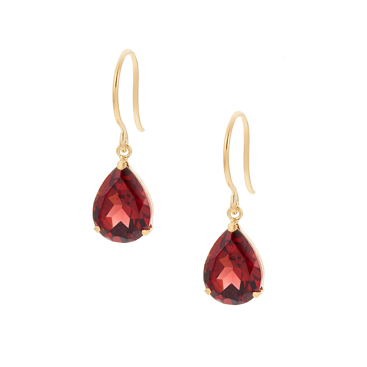 楽天市場】K18イエローゴールドアルマンダインガーネットピアス