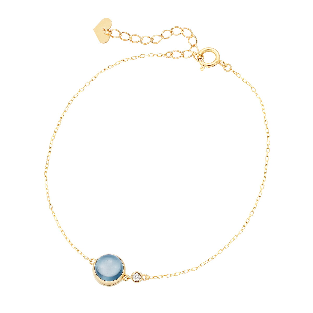 楽天市場】K10ホワイトゴールドブルートパーズブレスレット