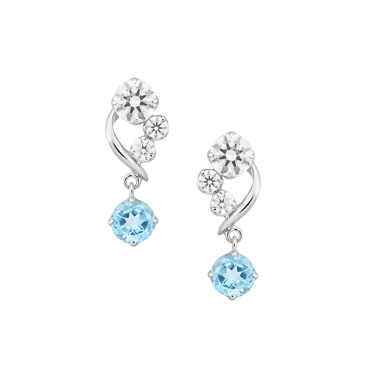 楽天市場】K10ホワイトゴールドロンドンブルートパーズピアス