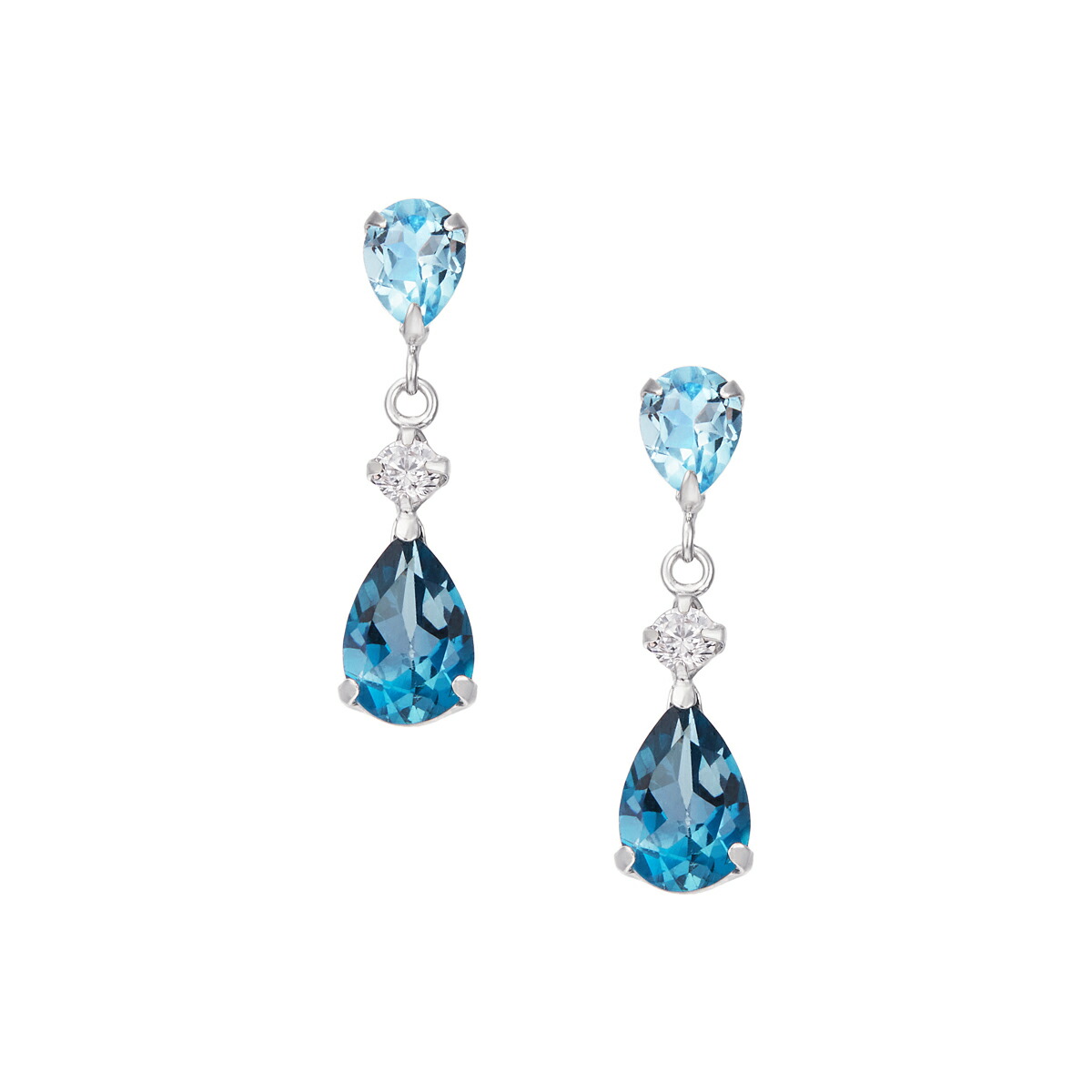 楽天市場】【SALE】 K10ホワイトゴールドロンドンブルートパーズピアス