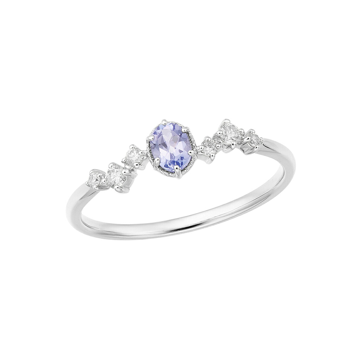 K10WG タンザナイト　リング K10イエローゴールド タンザナイト 12月誕生石 リング