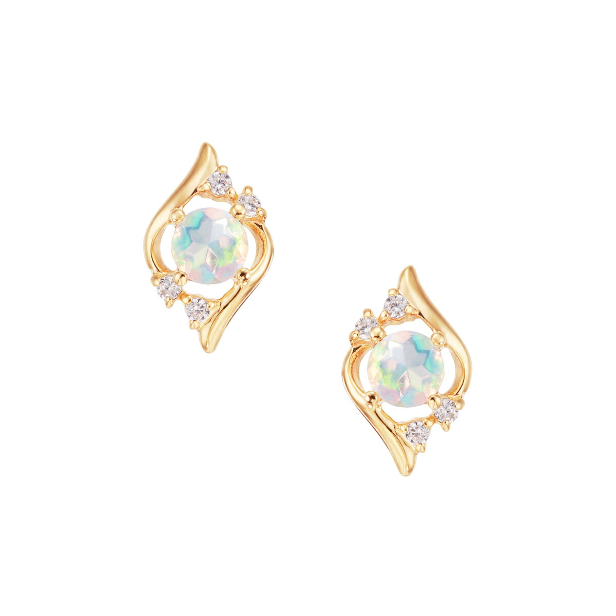 オパールピアス　k18 ツツミ ジュエリーツツミ K18イエローゴールドオパールピアス : ジュエリー