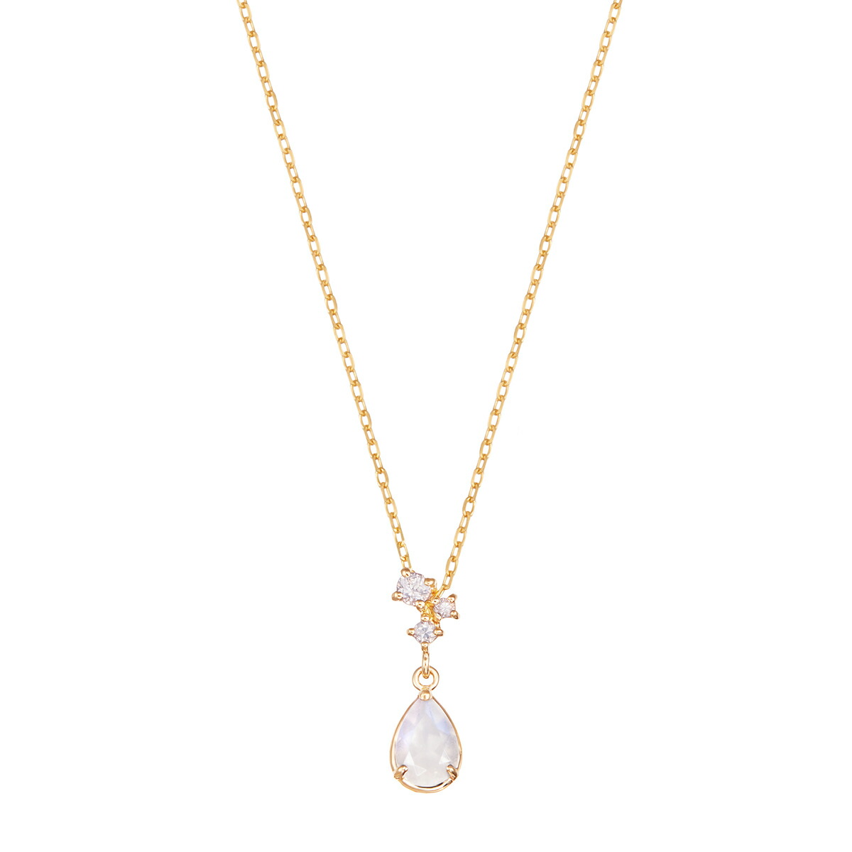 楽天市場】K10イエローゴールドブルームーンストーンネックレス