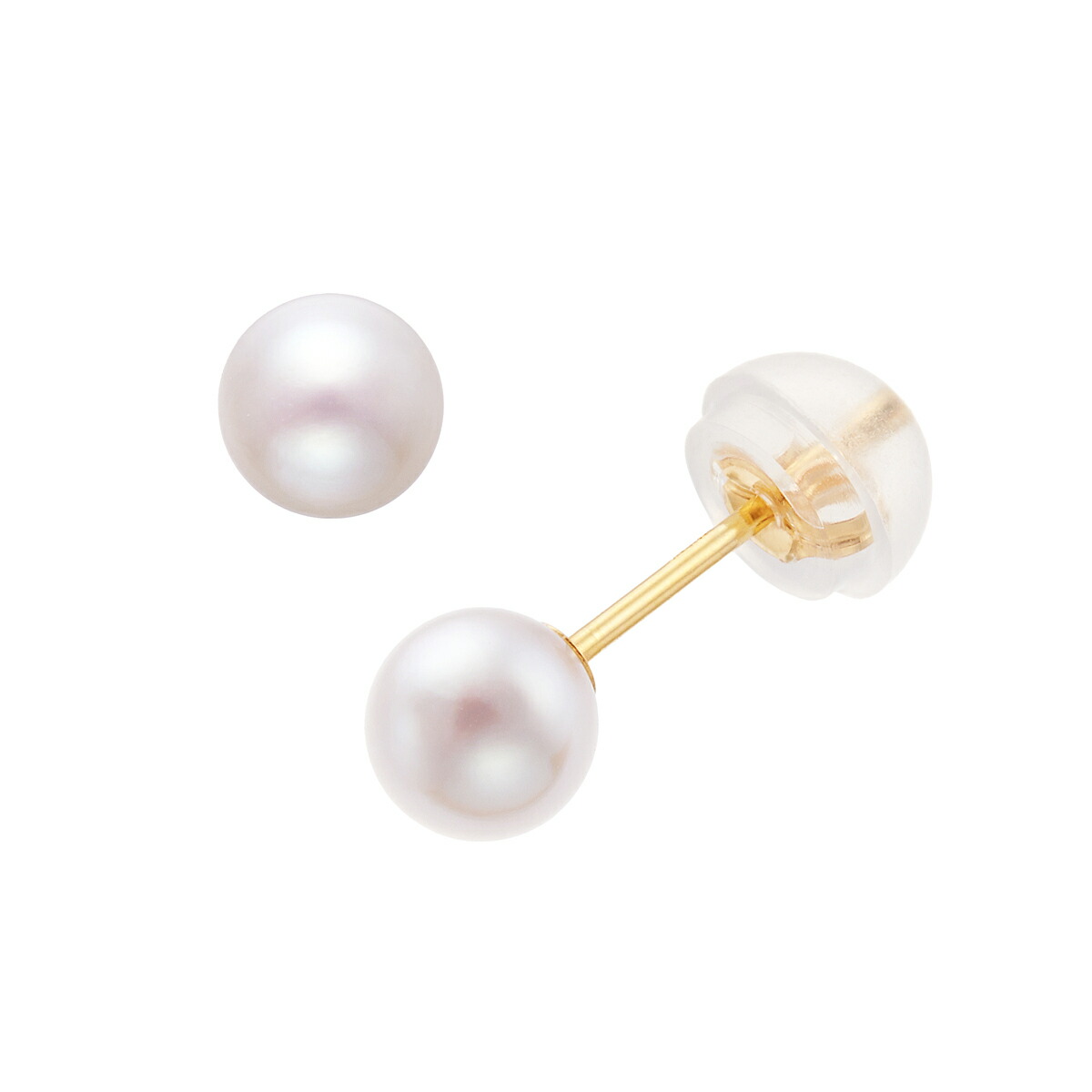 K18イエローゴールドアコヤ真珠ピアス（4.5mm）｜ジュエリーツツミ 8,360円