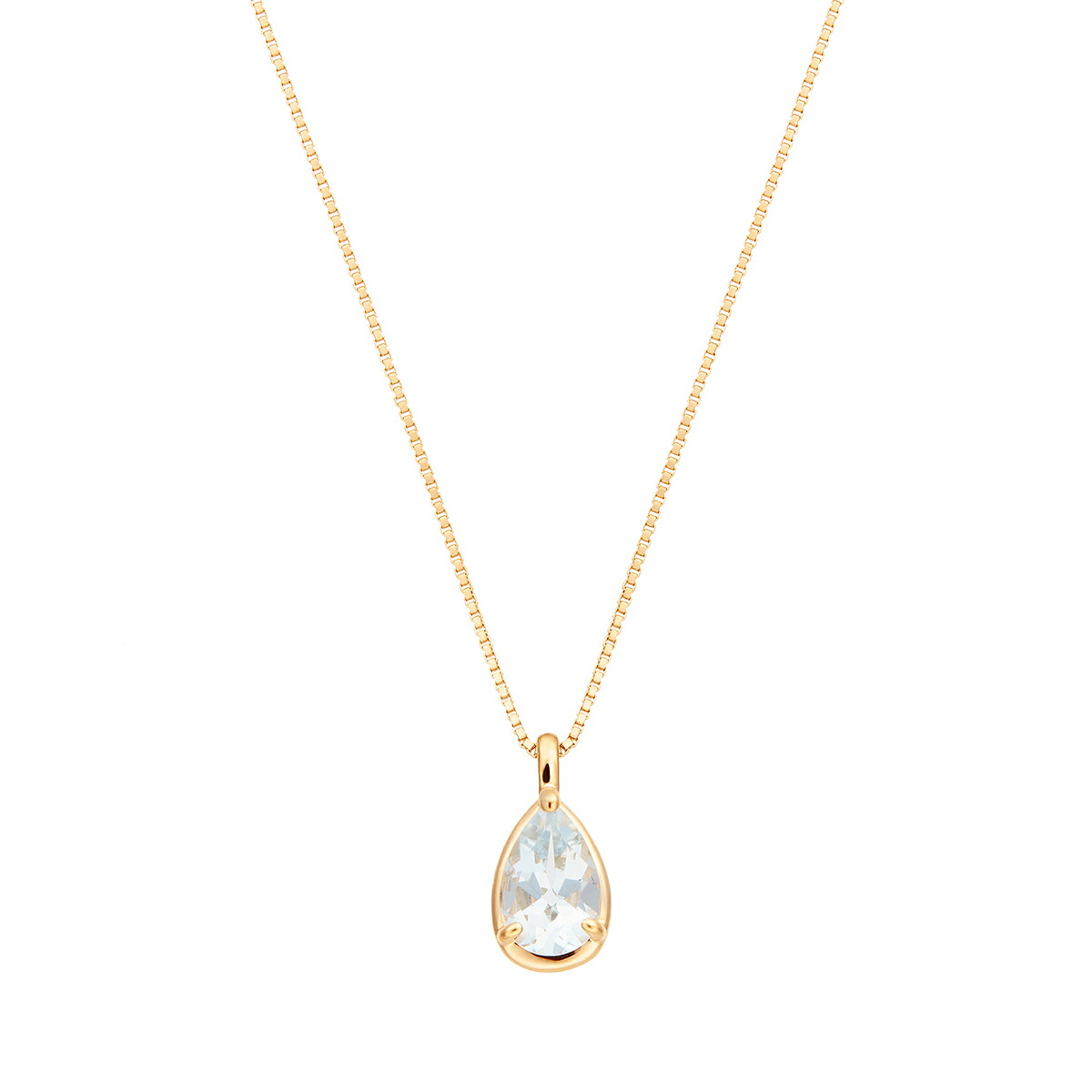 楽天市場】K10イエローゴールドアクアマリンネックレス