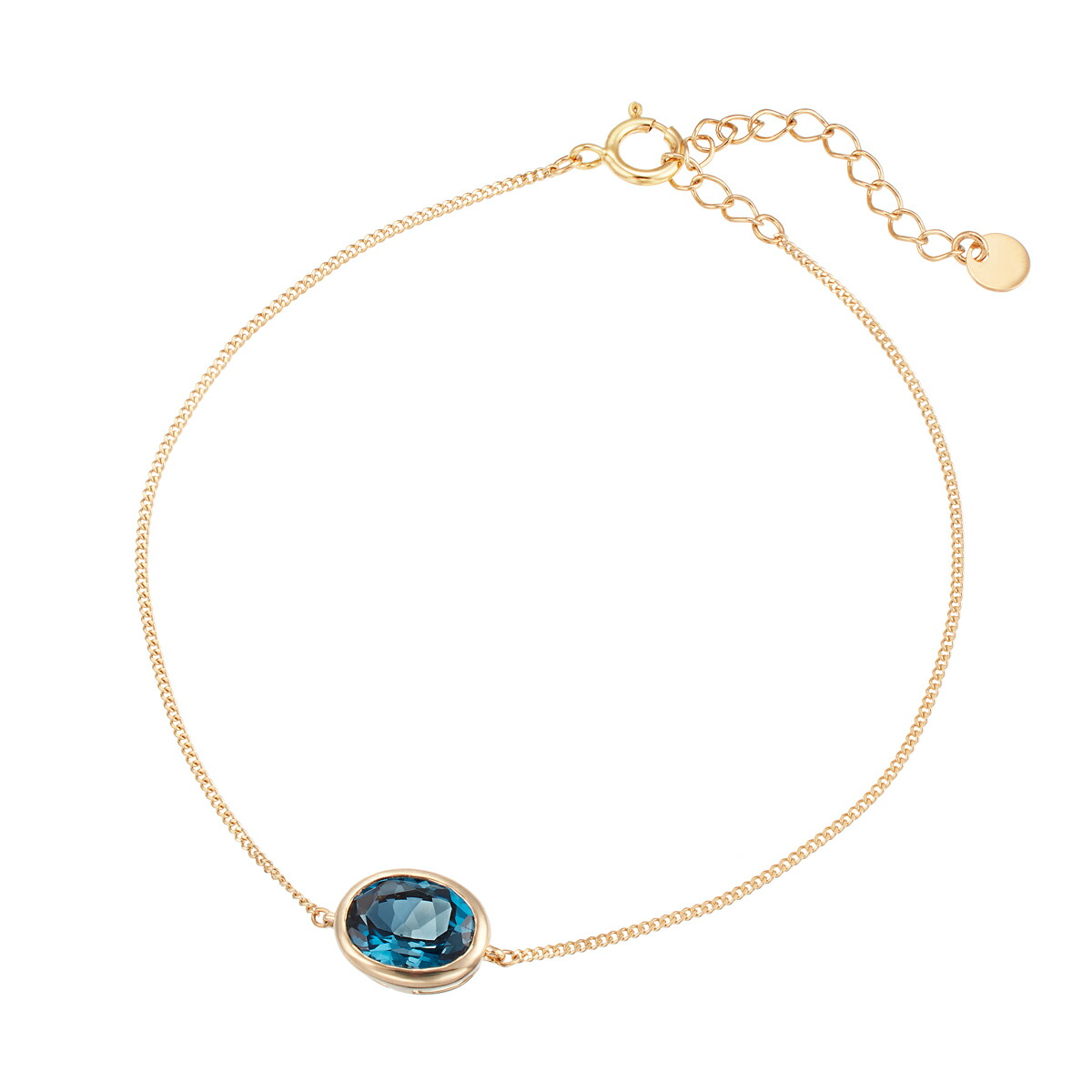 楽天市場】K10ホワイトゴールドブルートパーズブレスレット