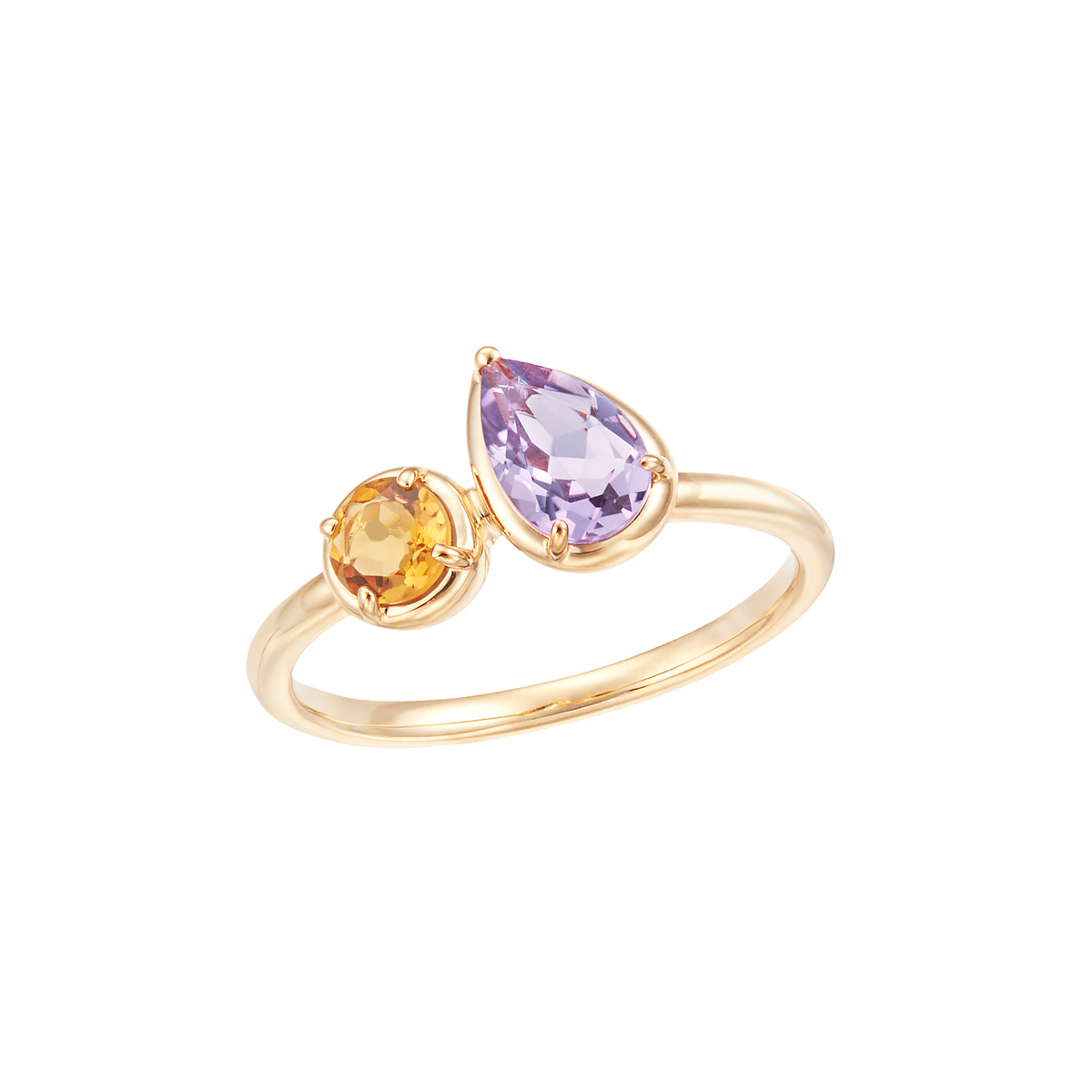 ジュエリーツツミ　k10アメジストリング　ミルグレインピンクゴールド ジュエリーツツミ K10ピンクゴールドライトアメシストリング