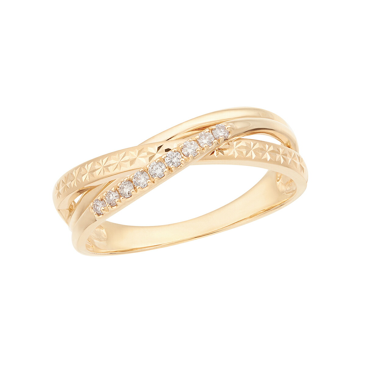 楽天市場】K18イエローゴールドダイヤモンドリング（ピンキー