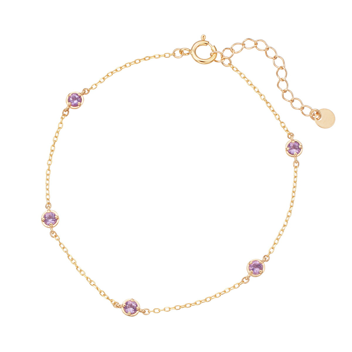 楽天市場】K10イエローゴールドマルチストーンブレスレット