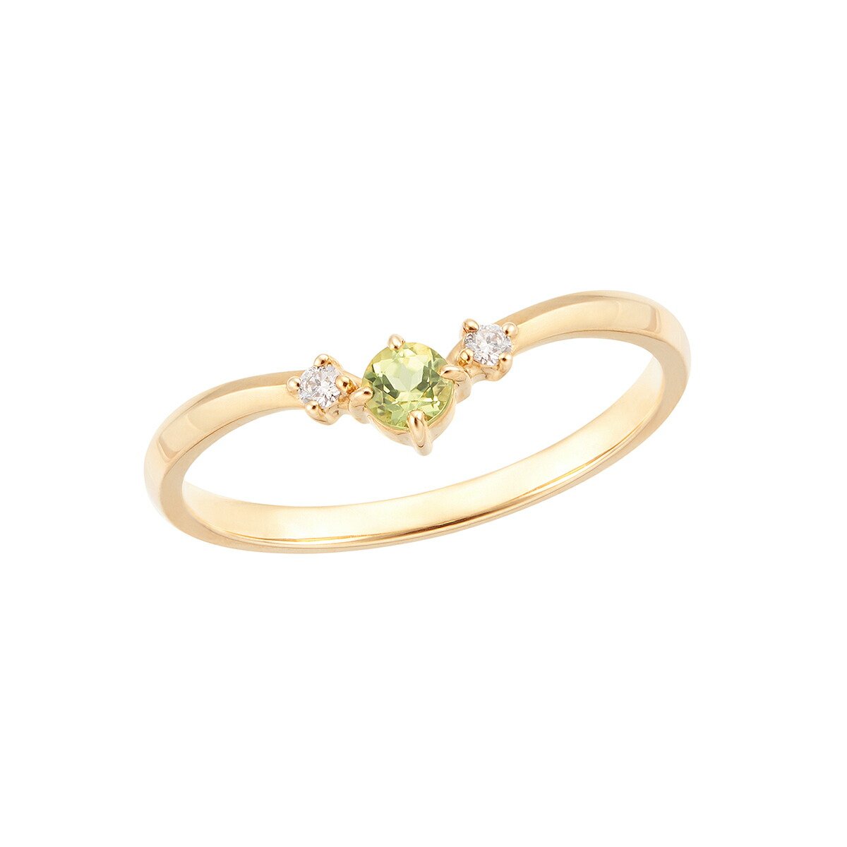 K10イエローゴールドペリドットリング（ピンキーリング） K10イエローゴールドペリドットリング（ピンキーリング）(RFR940-001