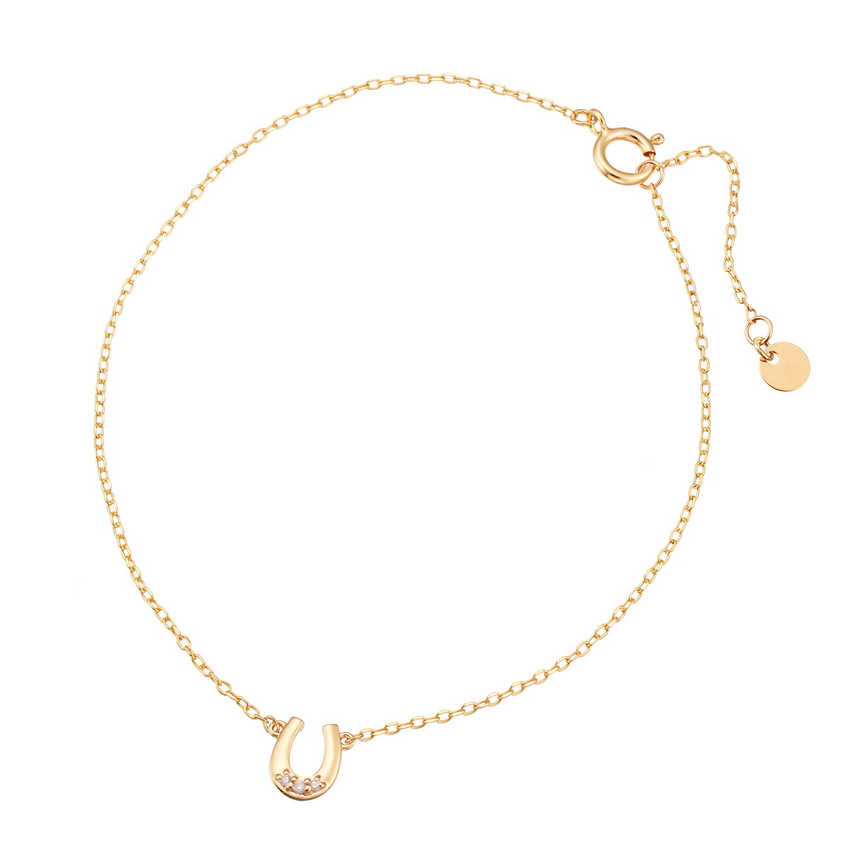 楽天市場】K10イエローゴールドホワイトトパーズブレスレット