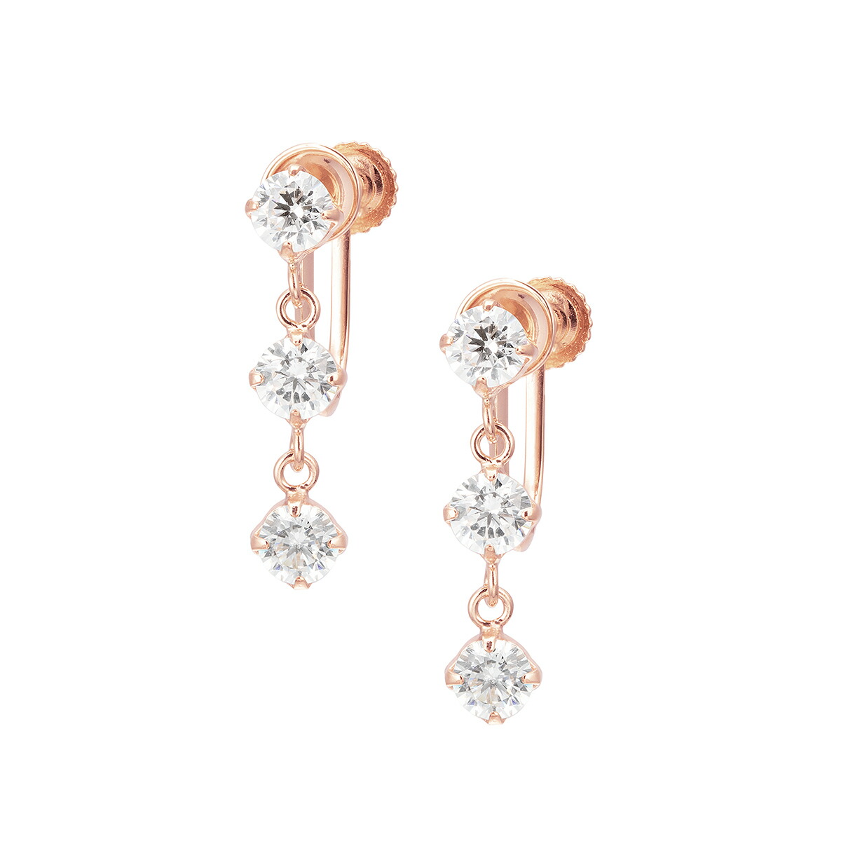 楽天市場】K10ピンクゴールドダイヤモンドイヤリング : ジュエリーツツミ