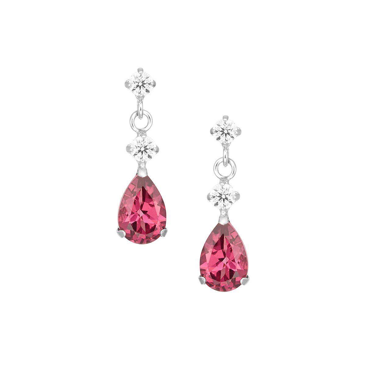 K10ホワイトゴールドロードライトガーネットピアス