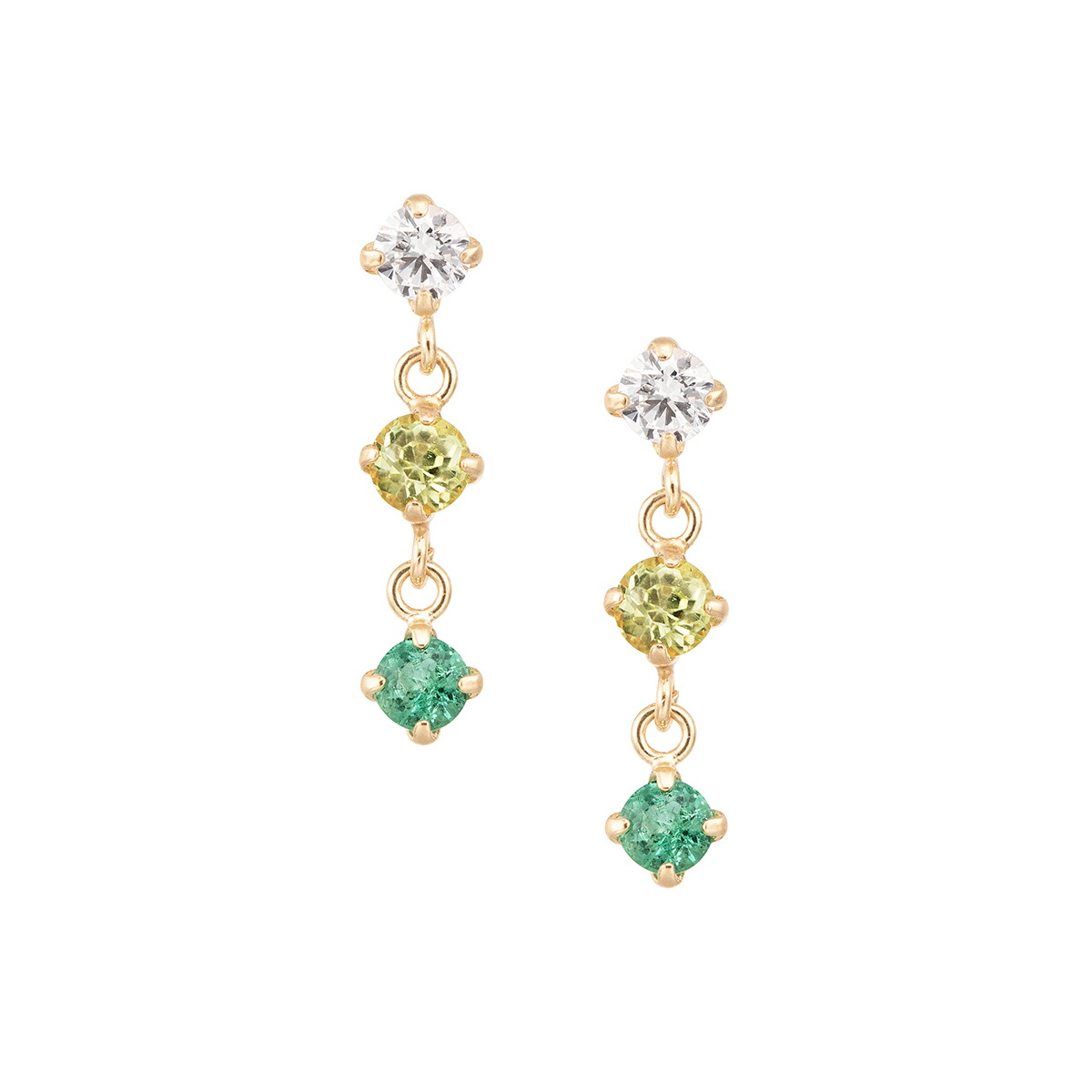 楽天市場】K10ホワイトゴールドエメラルドピアス : ジュエリーツツミ