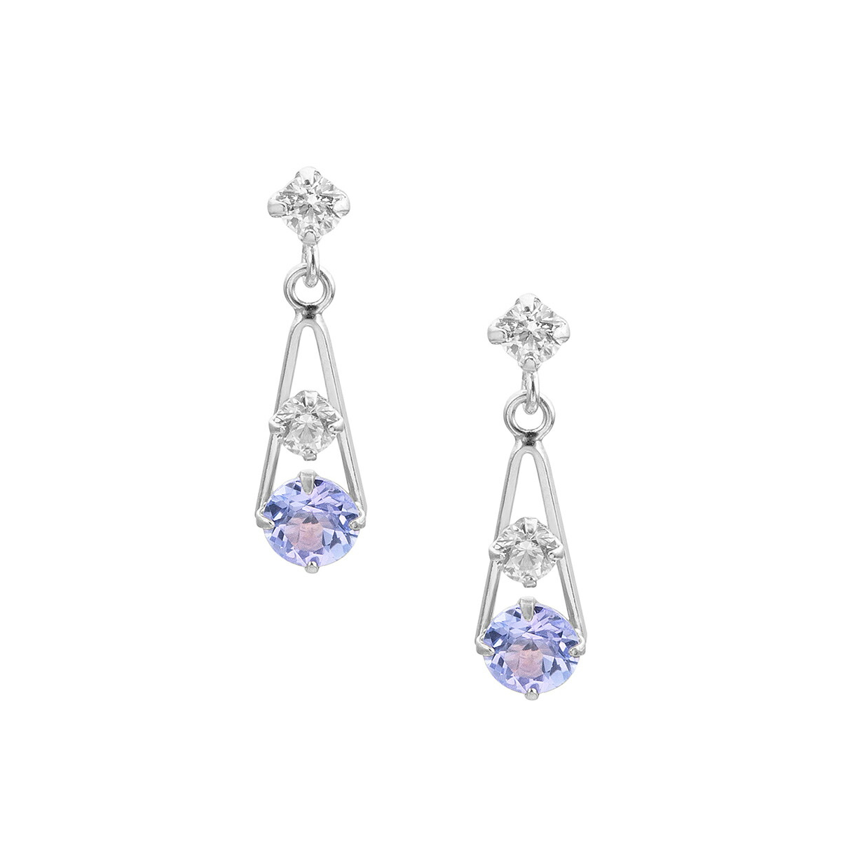 楽天市場】K10ホワイトゴールドタンザナイトピアス : ジュエリーツツミ