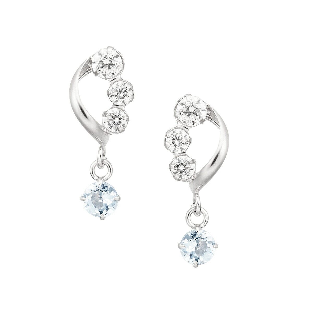 楽天市場】【SALE】 K10ホワイトゴールドアクアマリンピアス