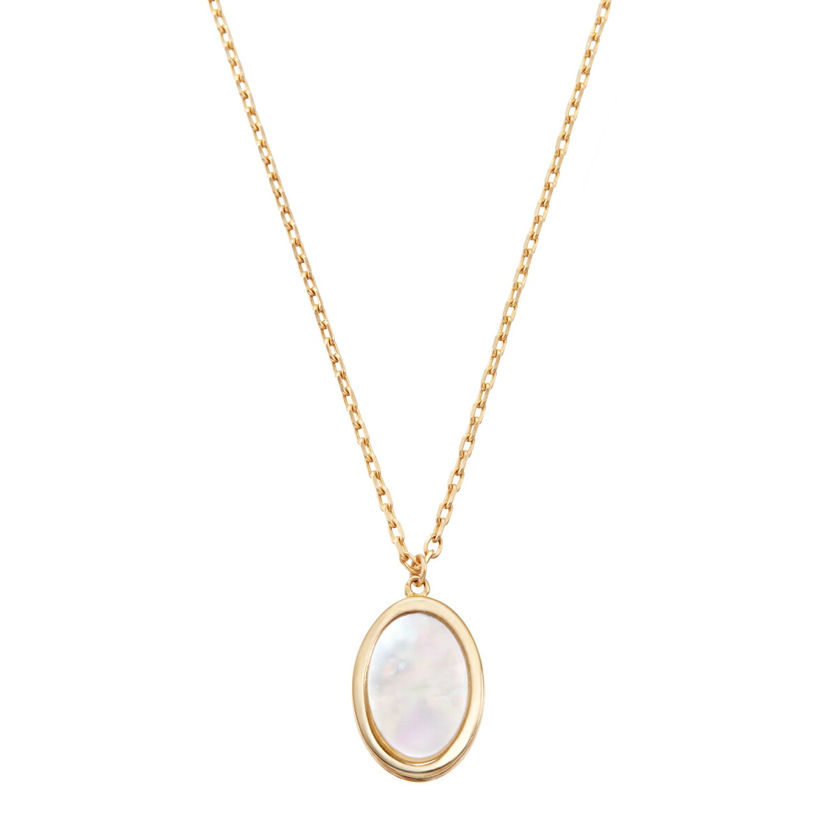 楽天市場】K10イエローゴールドグレームーンストーンネックレス