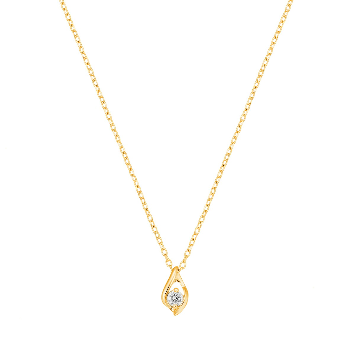 ジュエリーツツミ K10イエローゴールドアクアマリンネックレス ジュエリーツツミ K10イエローゴールドアクアマリンネックレス