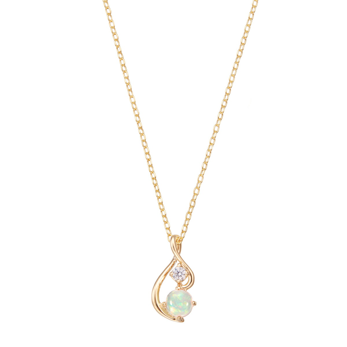 楽天市場】K10イエローゴールドオパールネックレス : ジュエリーツツミ