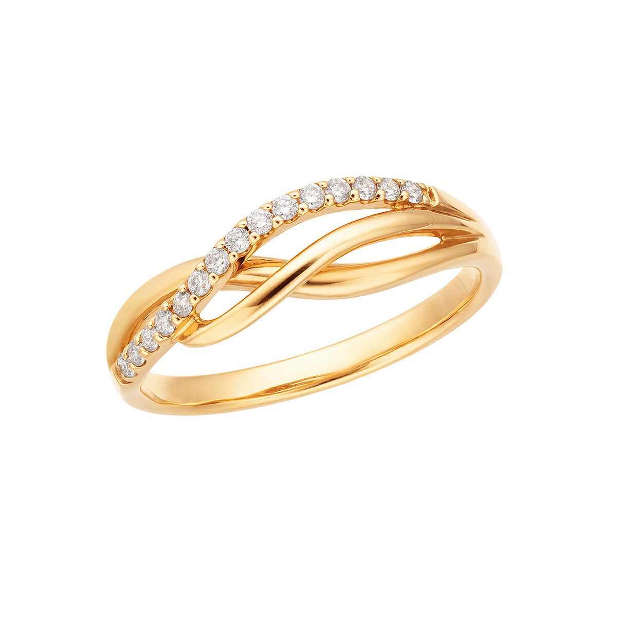 楽天市場】K18イエローゴールド鑑定書付ダイヤモンドリング（0.13