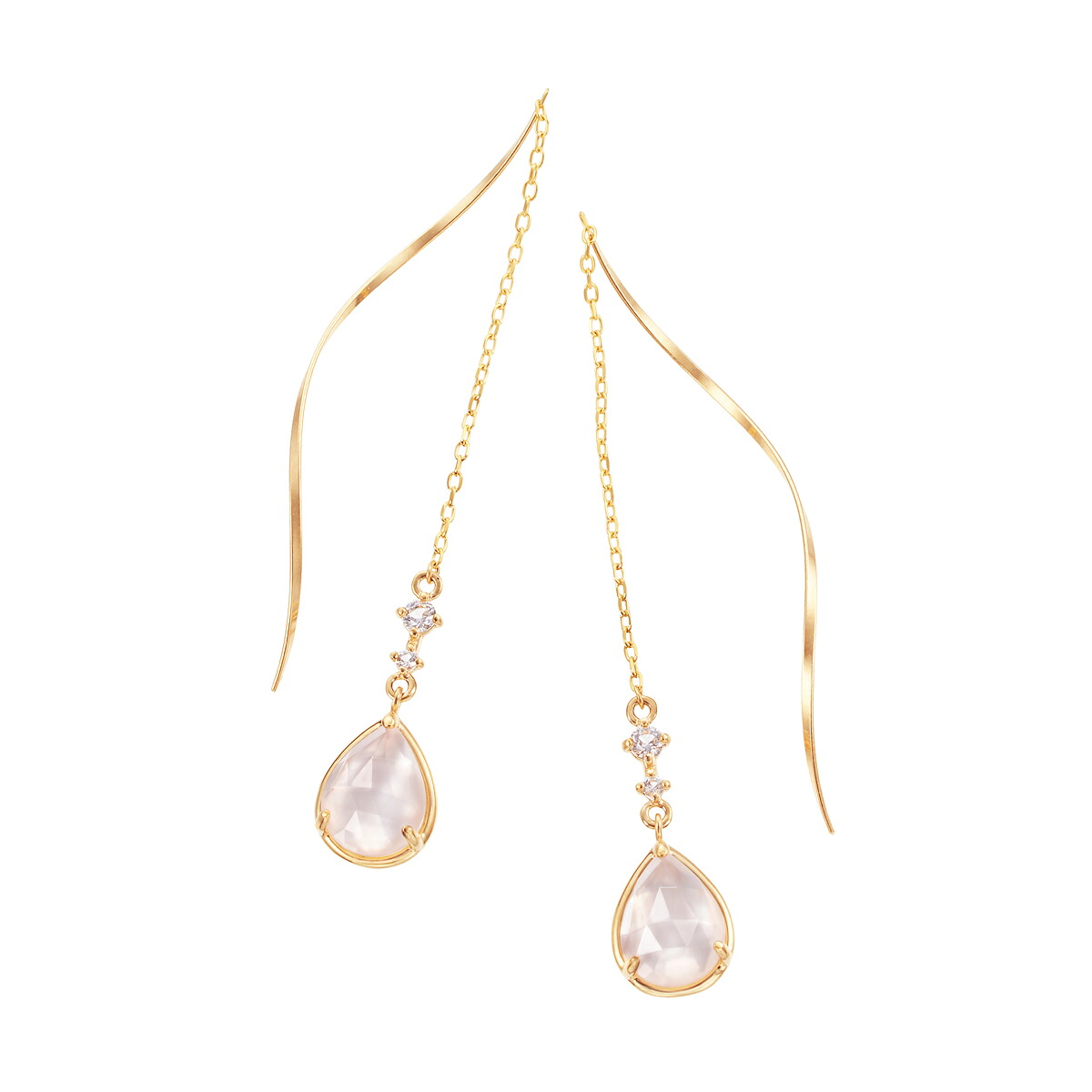K10イエローゴールドローズクォーツピアス 25,550円