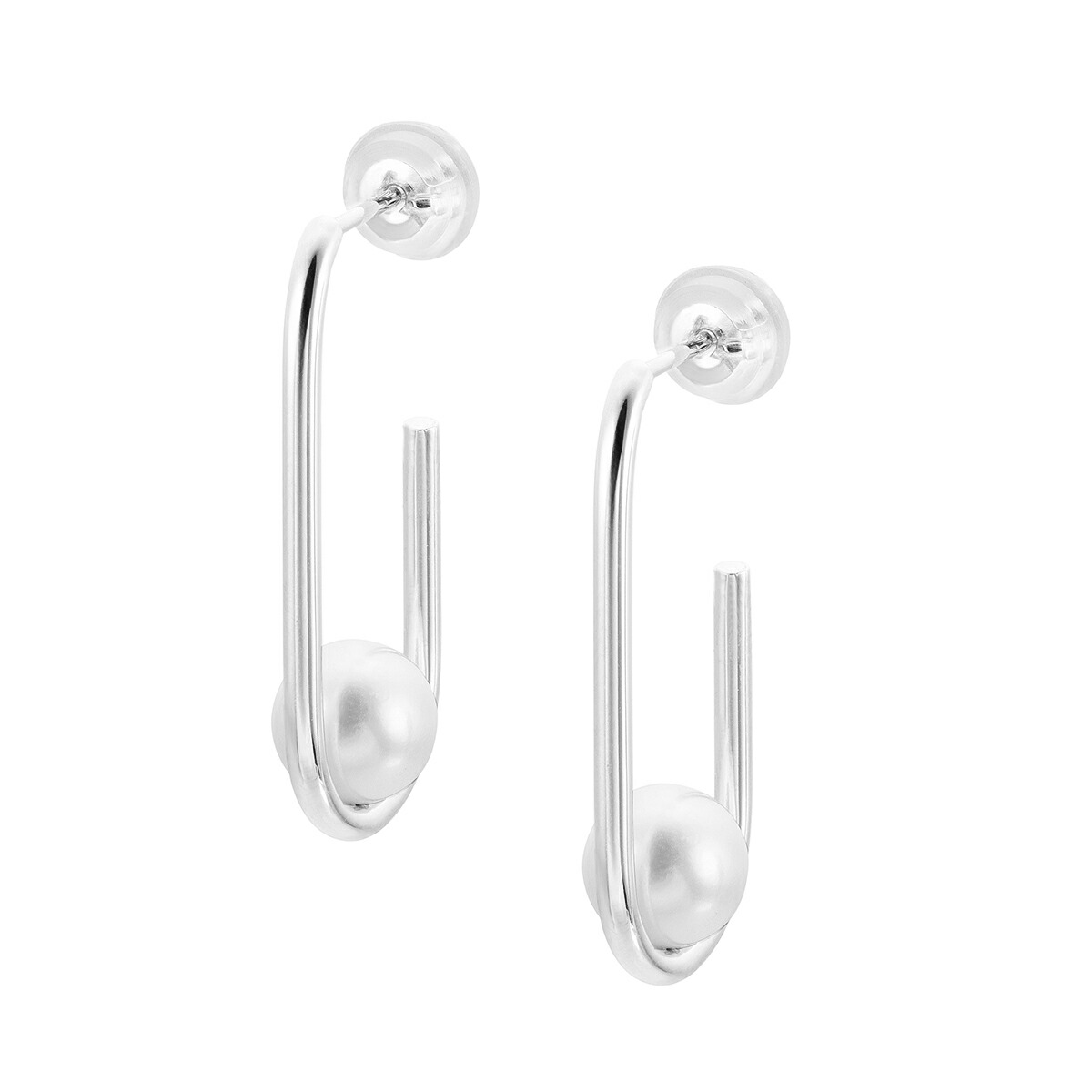 K10ホワイトゴールド淡水パールピアス(6mm)|ジュエリーツツミ