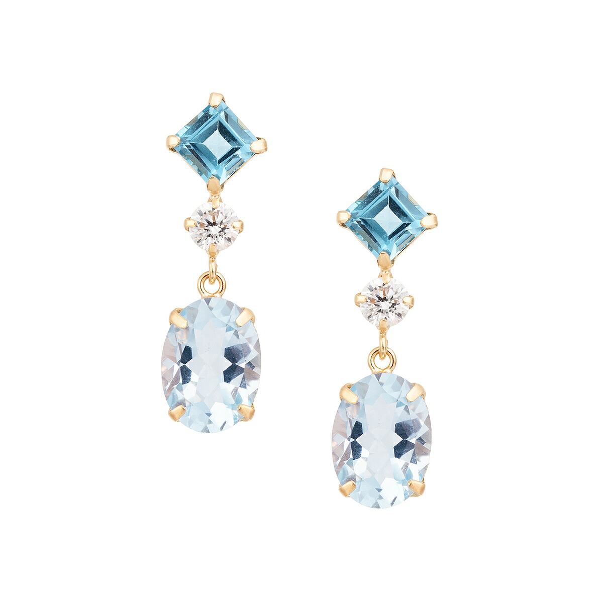 楽天市場】【SALE】 K10イエローゴールドマルチストーンピアス