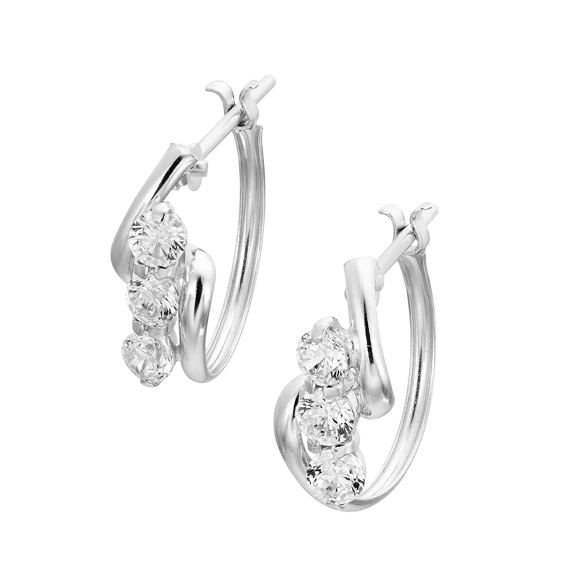 楽天市場】【SALE】 K10ホワイトゴールドキュービックピアス