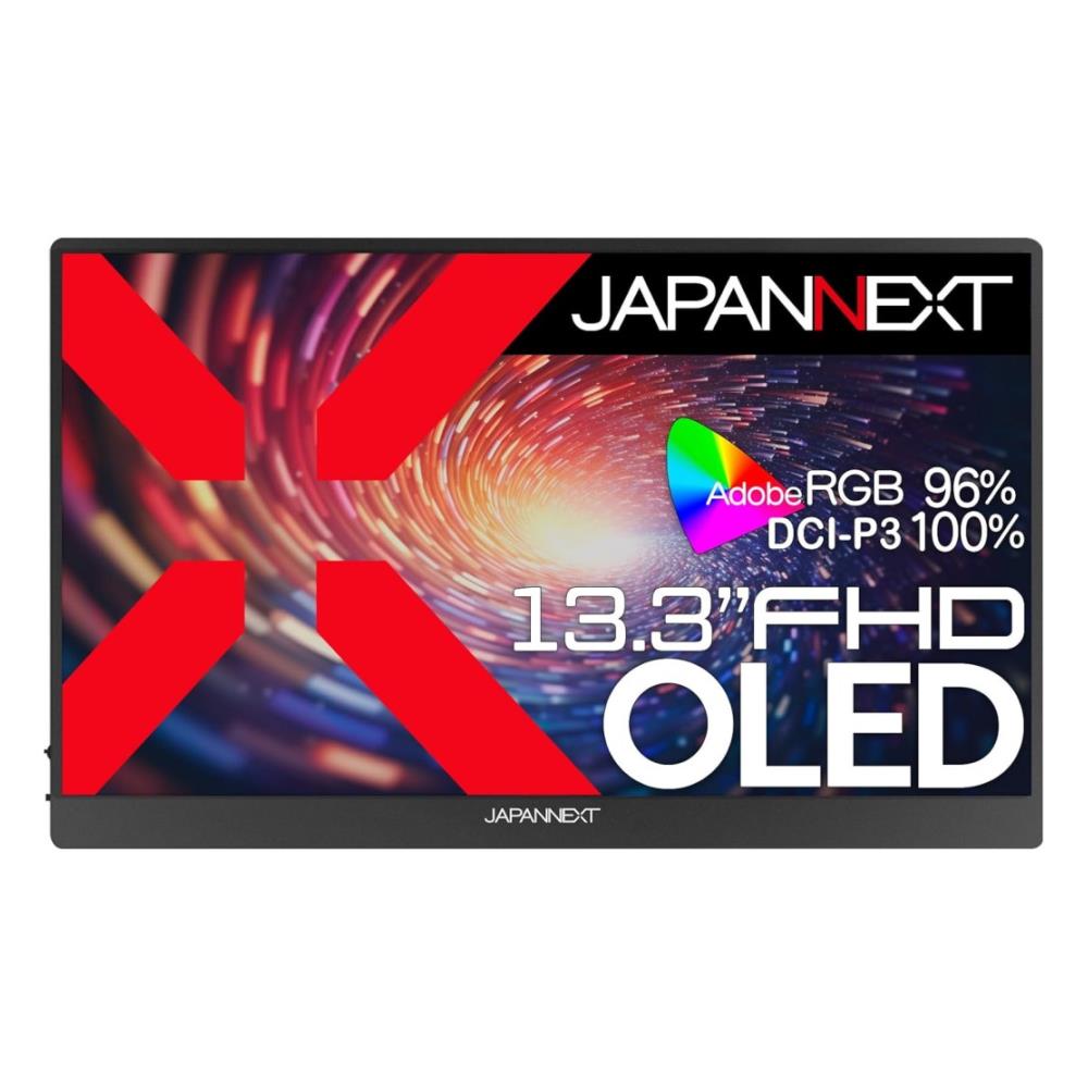 ジャパンネクスト [JN-MD-OLED133FHDR] 13.3in 有機EL 広広とした 移動性見せびらかす(1920x1080/OLED/miniHDMI/TypeC2/金棒引き/光輝/2年言いはなつ)