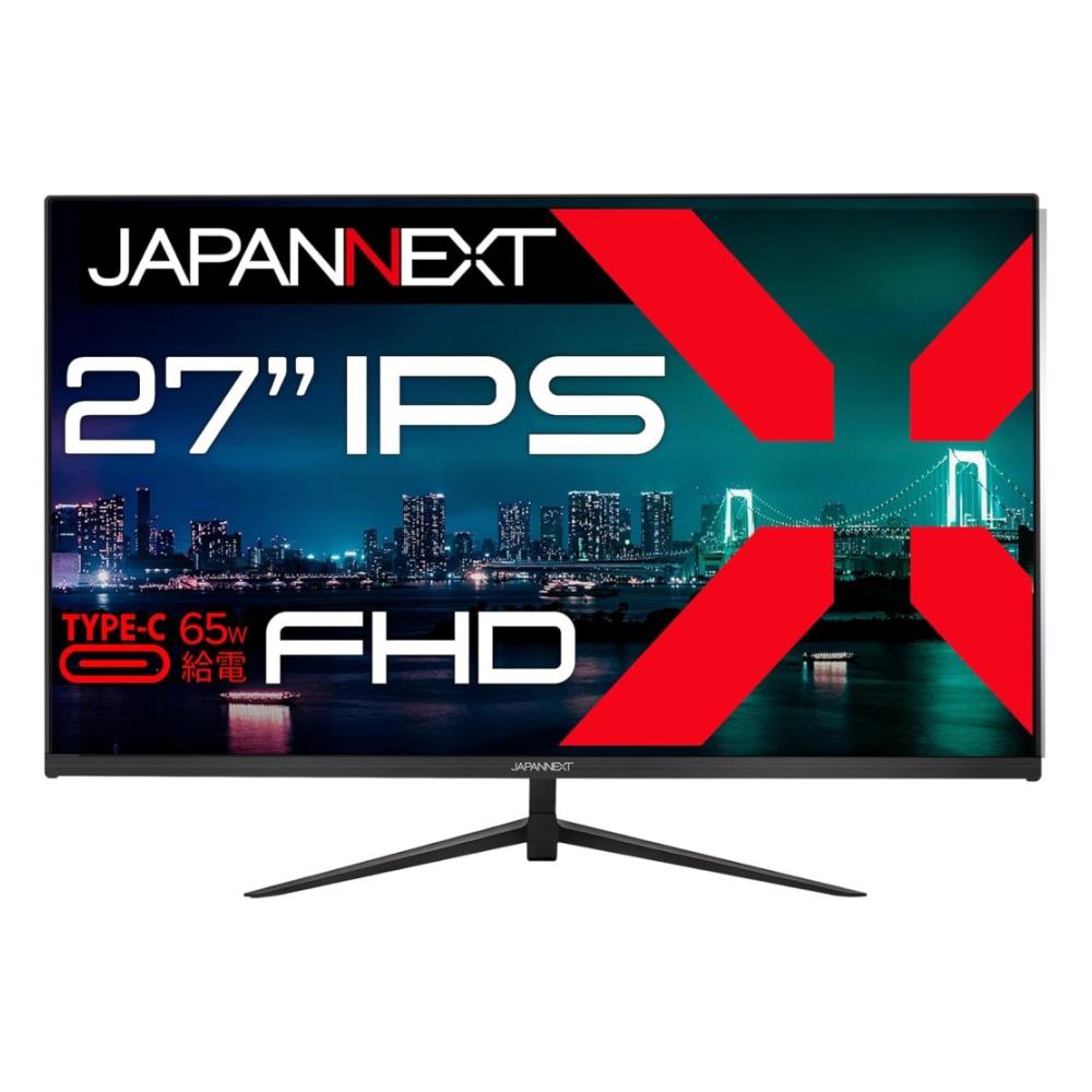 ジャパンネクスト [JN-IPS27FHD-C65W] 27in 液晶見せびらかす(1920x1080/IPS/HDMI/Type-C 65W給電/金棒引き/チルト/非光輝/2年引き受ける)