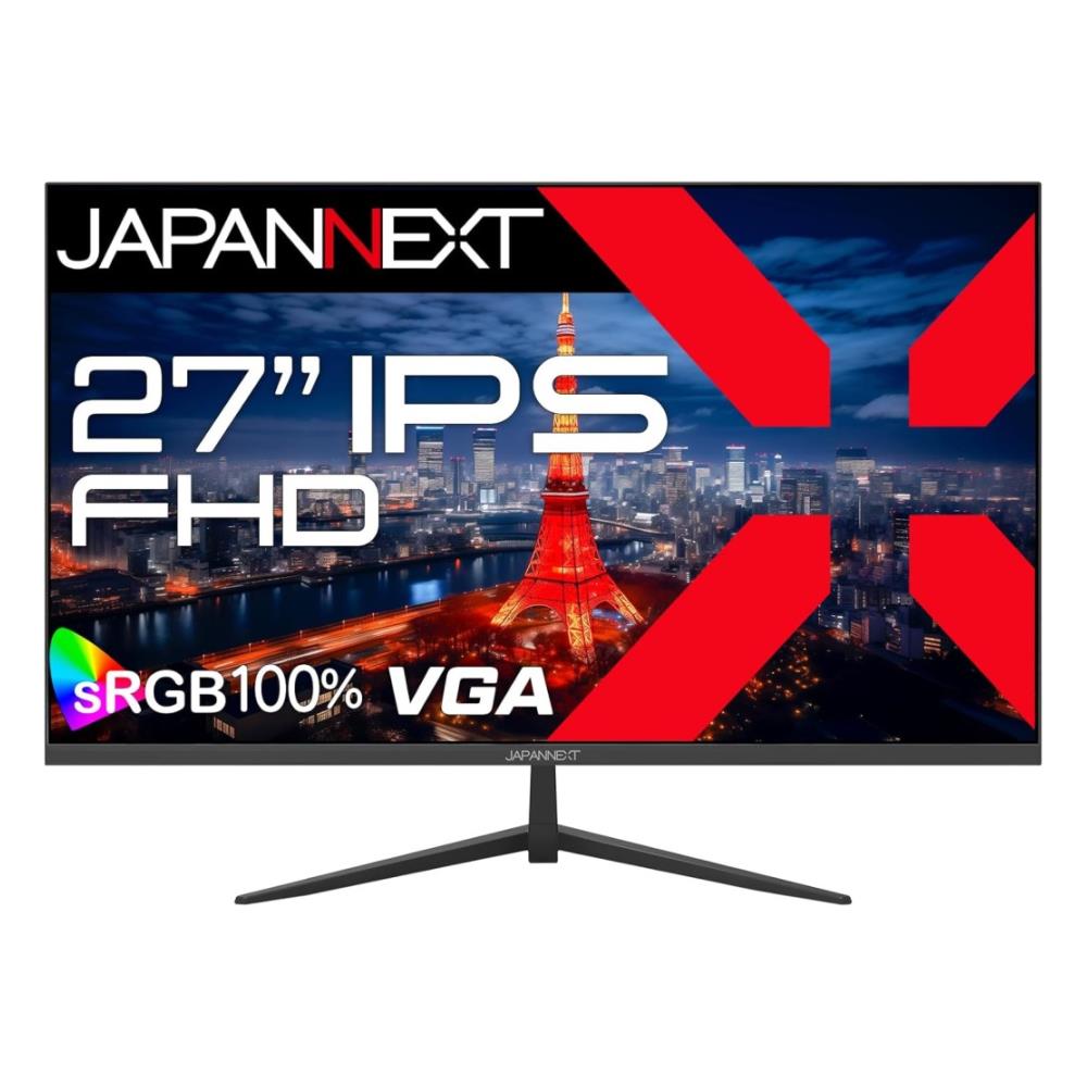 ジャパンネクスト [JN-IPS271FHD] 27in 広々とした液晶見せびらかす(1920x1080/IPS/HDMI/VGA/金棒引き/チルト/非光輝/2年引き受ける)