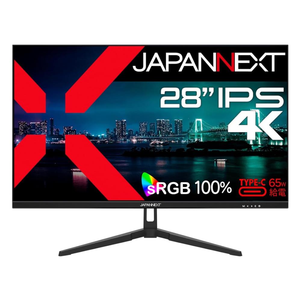 ジャパンネクスト [JN-IPS28U-C6] 28in広広とした 4K液晶見せびらかす(3840x2160/IPS/DP/HDMI/Type-C 65W給電/チルト/非光輝/2年言いはなつ)